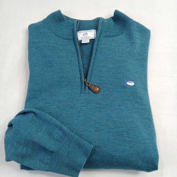 Southern Tide Other - Southern Tide Sweater Mens Medium The Skipjack 1/4 Zip Ribbed Preppy Golf